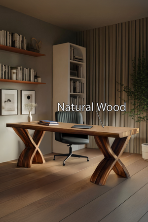 Mid Century Solid Wood Desk For Small Room Home Office