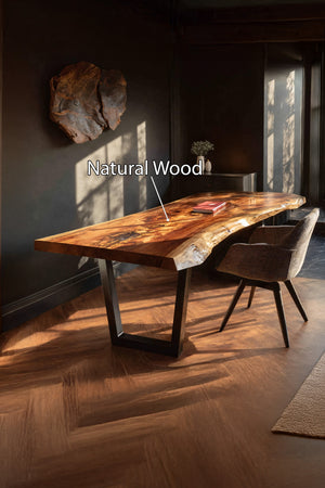 Mid Century Natural Wooden Tabletop For Decor