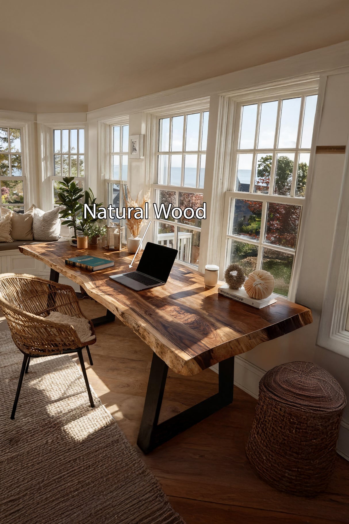 Mid Century Solid Wood Tabletop For Living Room Decor