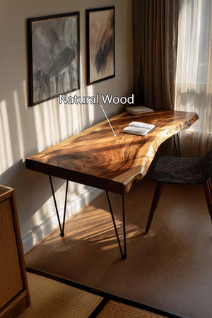 Handcrafted Live Edge Desk For Living Room Style