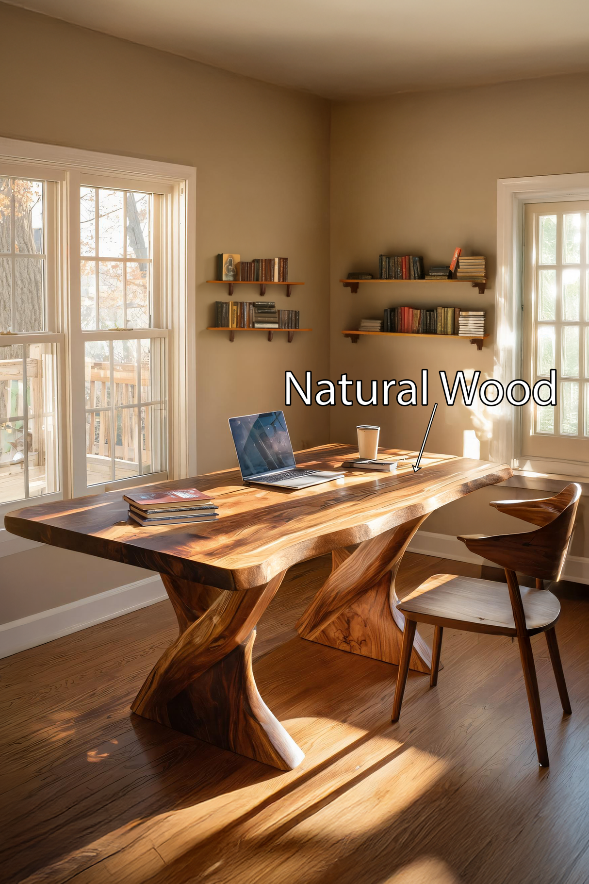 Farmhouse Solid Wood Desk For Minimalist Bedroom Decor