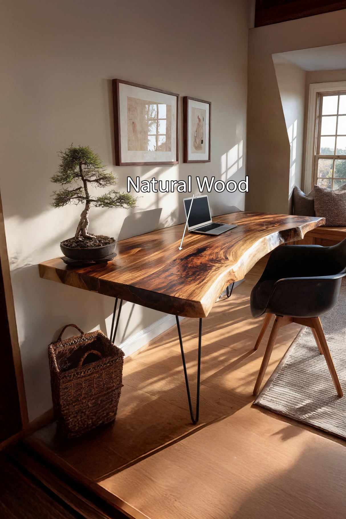 Handcrafted Solid Wood Desk For Bedroom Decor