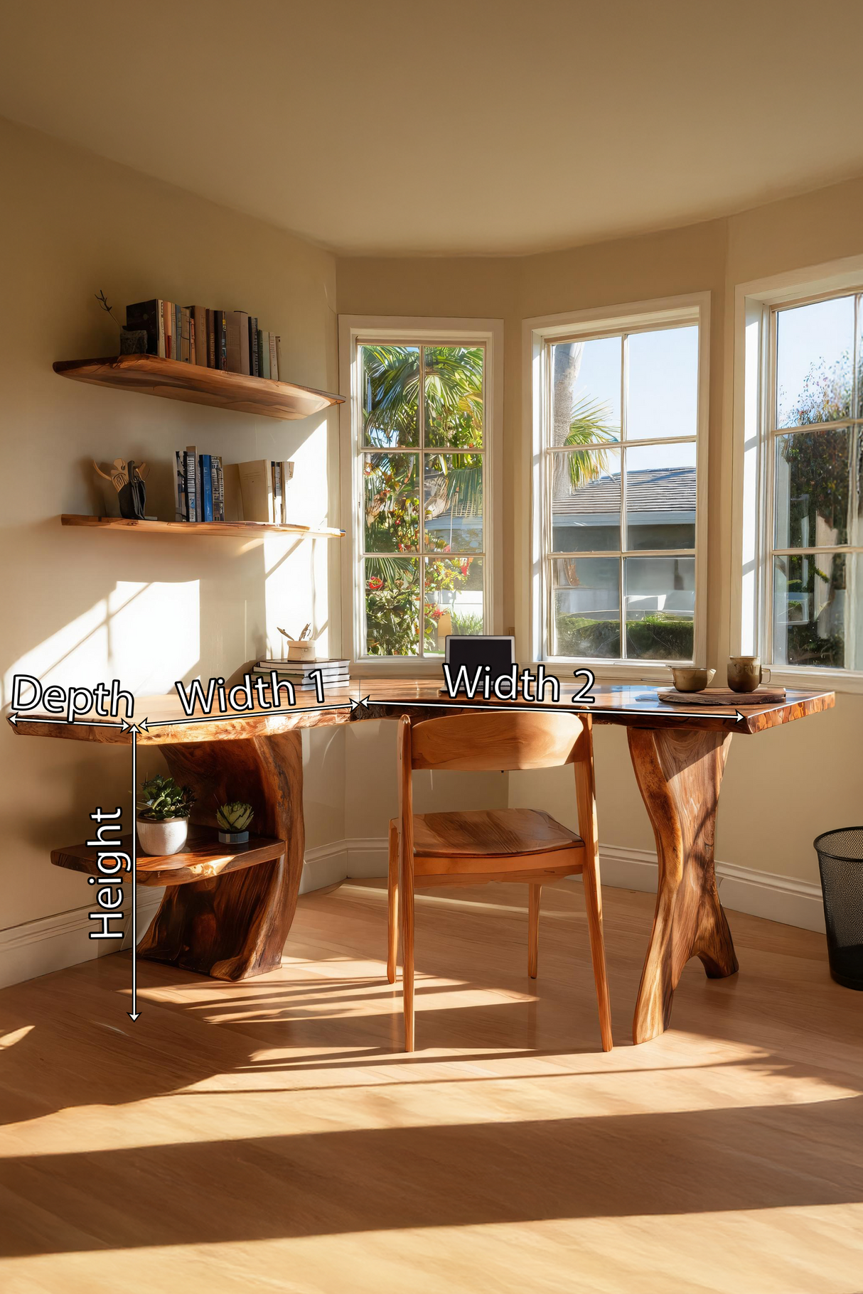 Mid Century Wooden Work Desk For Home Office Interior Design