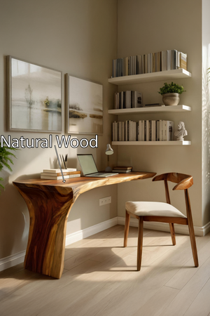 Handcrafted Live Edge Wood Desk For Home Studio Setup