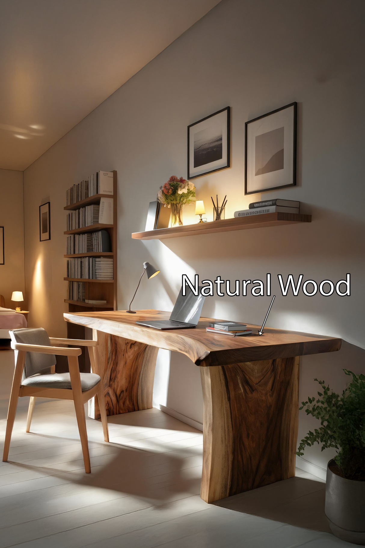 Farmhouse Wooden Desk For Home Workspace And Decor