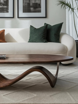 Modern Coffee Table With Wave Design For Living Room