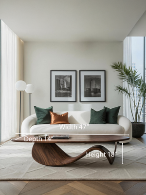 Modern Coffee Table With Wave Design For Living Room