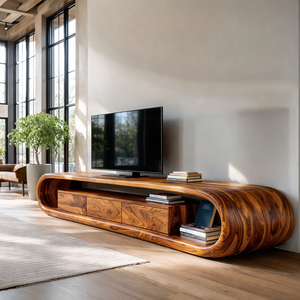 Luxury TV Cabinet With Built In Drawer Storage For Living