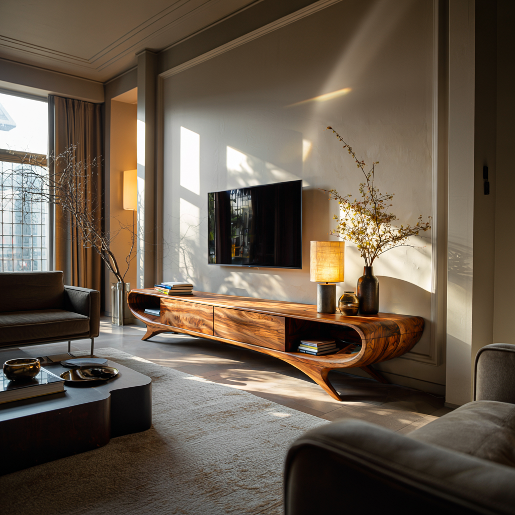 Minimalist TV Cabinet With Hidden Drawers For Living Room