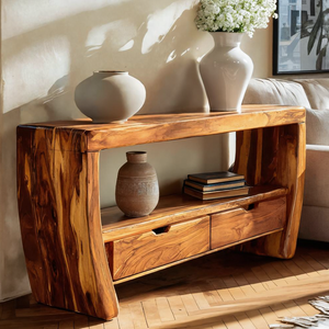 Modern Console Table Curved For Living Room Decor