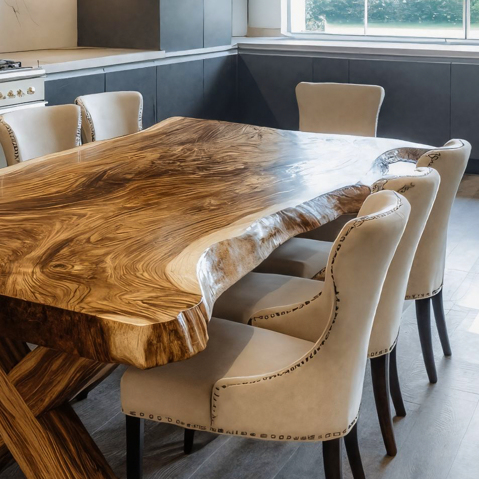 Luxury Live Edge Dining Table For Family Dining Space