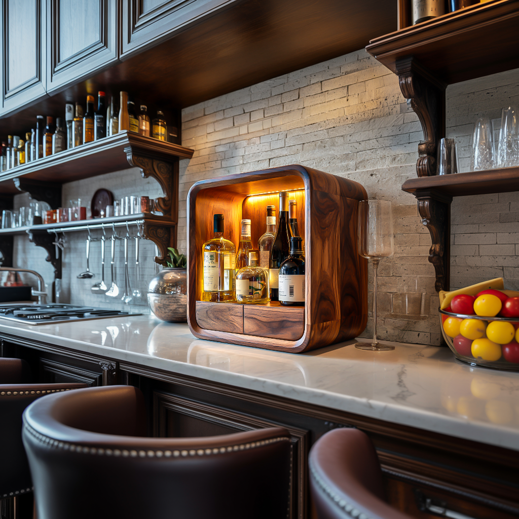 Modern Freestanding Wine Cabinet With Drawer For Home Bar