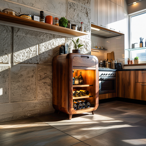 Modern Wine Cabinet With Shelves And Drawer For Bar Area
