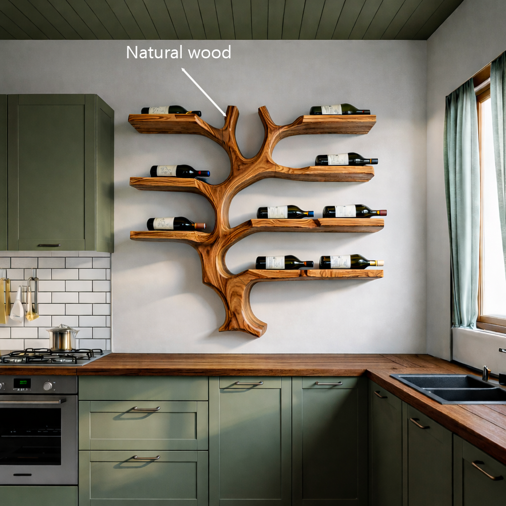 Modern Wall Mounted Branch Wine Holder For Kitchen