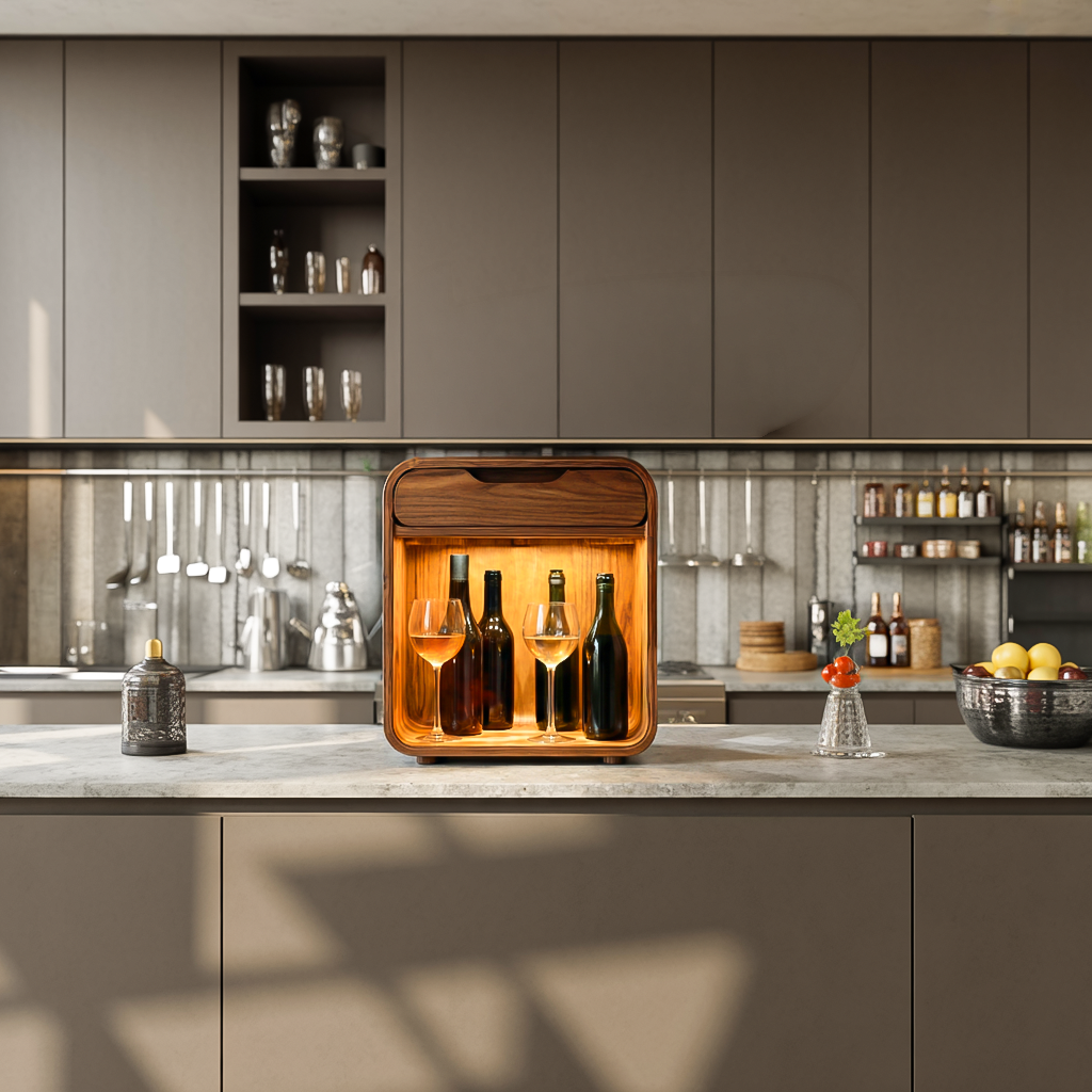 Modern Wine Cabinet With Drawer For Kitchen Or Dining Room
