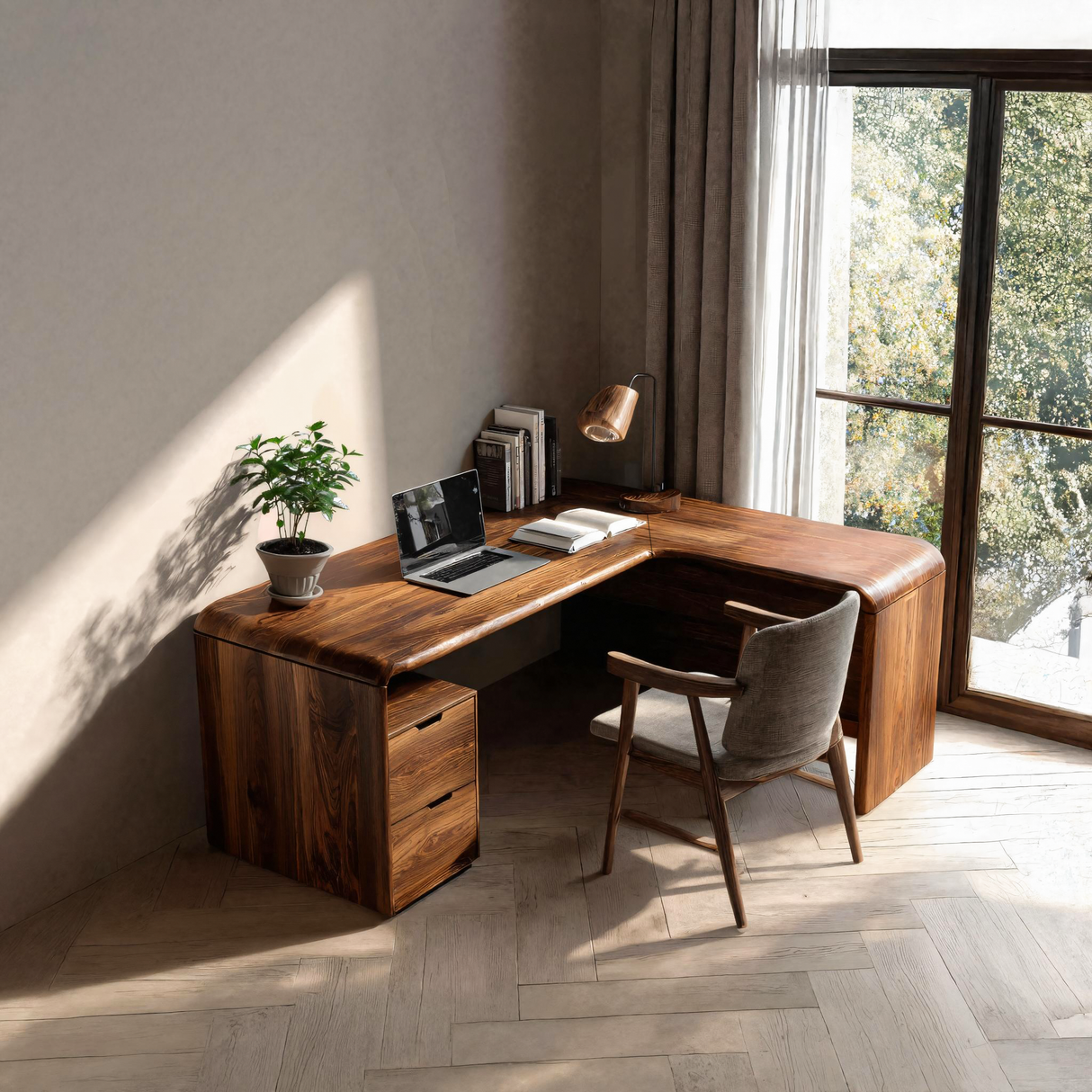 Organic L Shaped Desk For Home Office Or Workspace