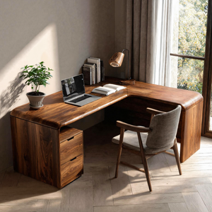 Organic L Shaped Desk For Home Office Or Workspace