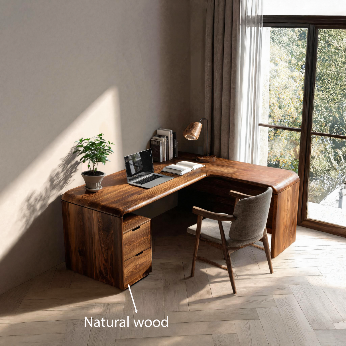 Organic L Shaped Desk For Home Office Or Workspace