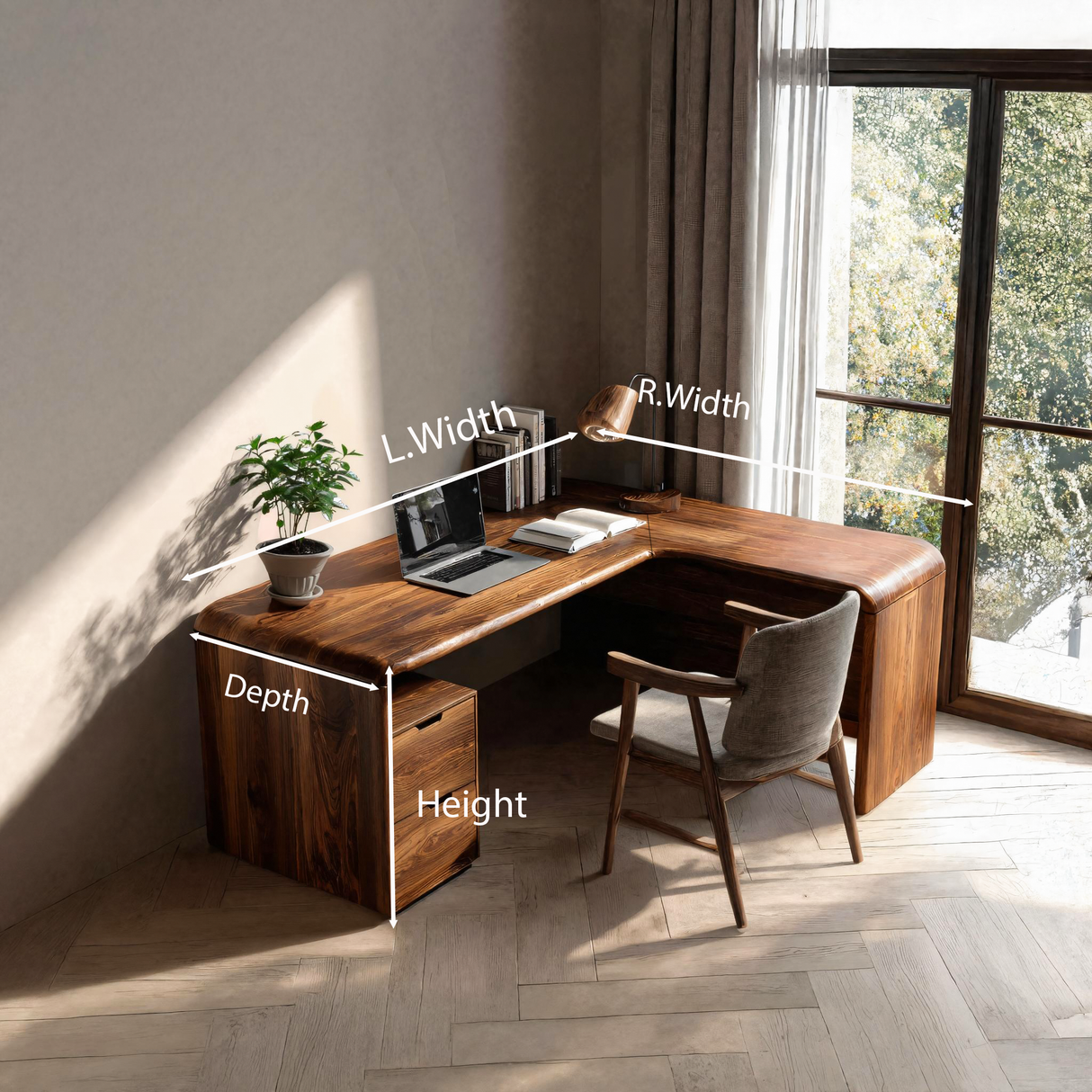 Organic L Shaped Desk For Home Office Or Workspace
