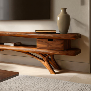 Artistic Curved TV Cabinet For Minimalist Interior Furniture