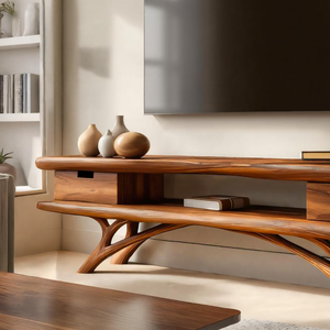 Artistic Curved TV Cabinet For Minimalist Interior Furniture