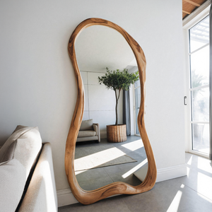 Organic Full Length Mirror With Wavy Edge For Living Room And Dressing Corner