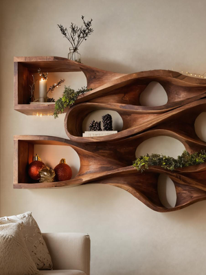 Organic Handcrafted Wall Shelf For Holiday Decoration