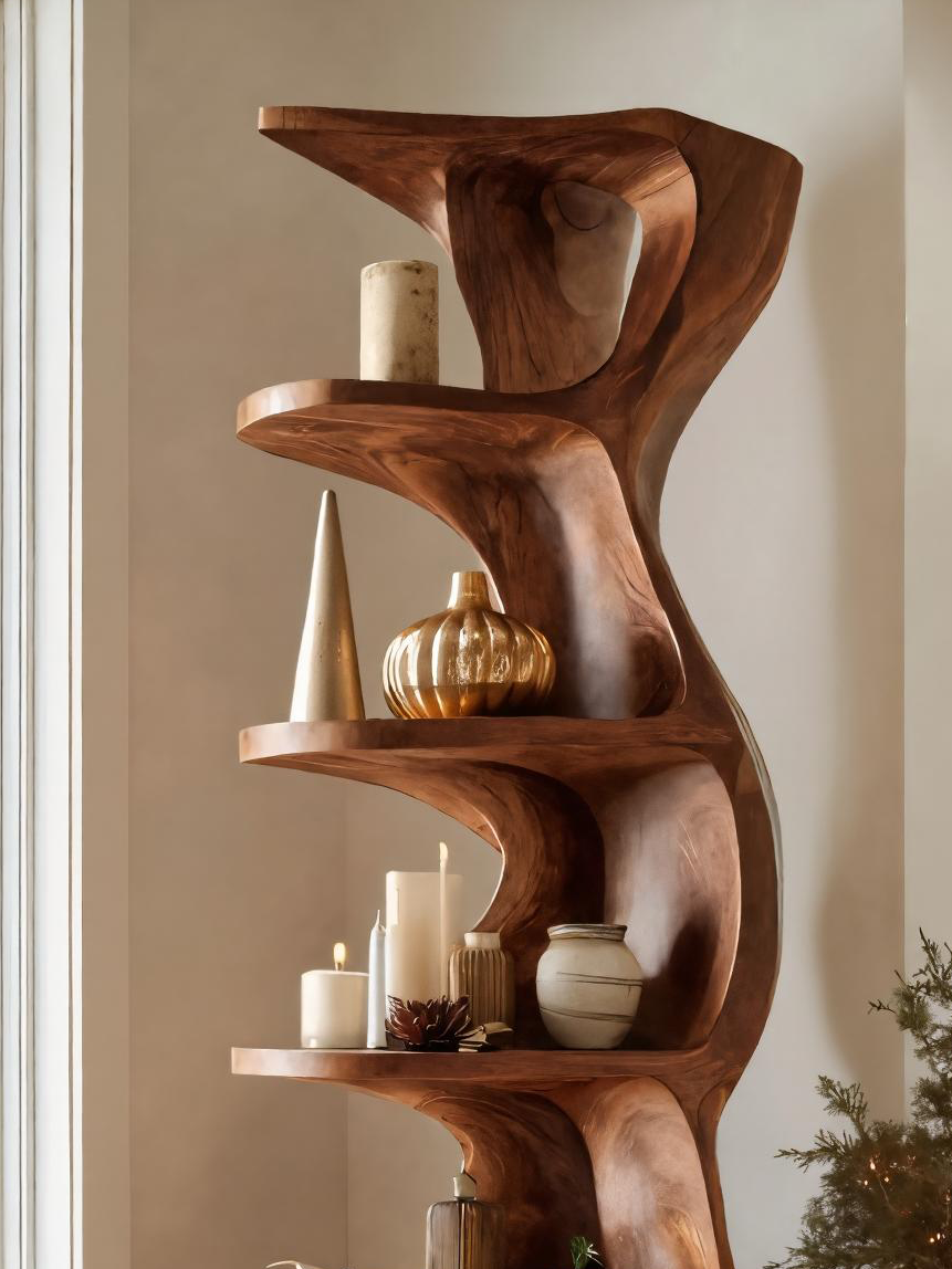 Rustic Handcrafted Standing Shelf For Home Décor