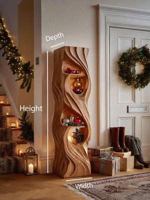 Rustic Standing Shelf With Wave Design For Holiday Display