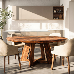 Statement Round Dining Table For Modern Kitchen And Dining