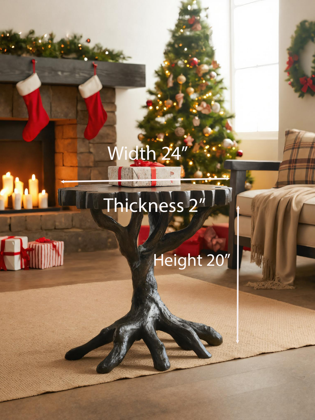 Rustic Tree Root Side Table For Holiday Home Decor