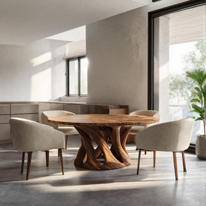 Sculptural Round Dining Table For Contemporary Interior