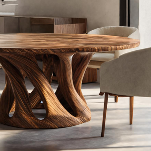 Sculptural Round Dining Table For Contemporary Interior