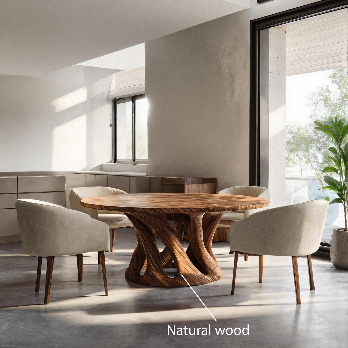 Sculptural Round Dining Table For Contemporary Interior