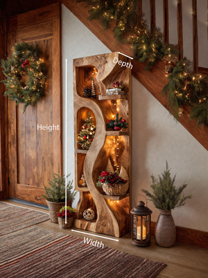 Organic Standing Shelf With Wave Design For Holiday Display