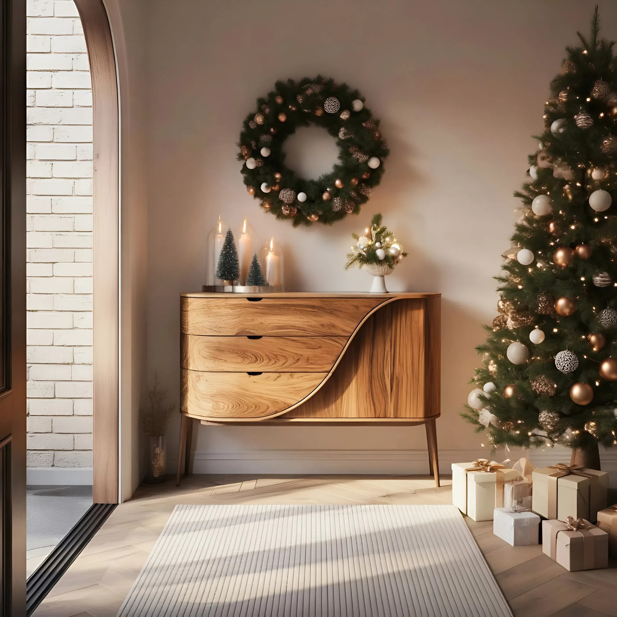 Modern Handcrafted Sideboard For Holiday Home Décor