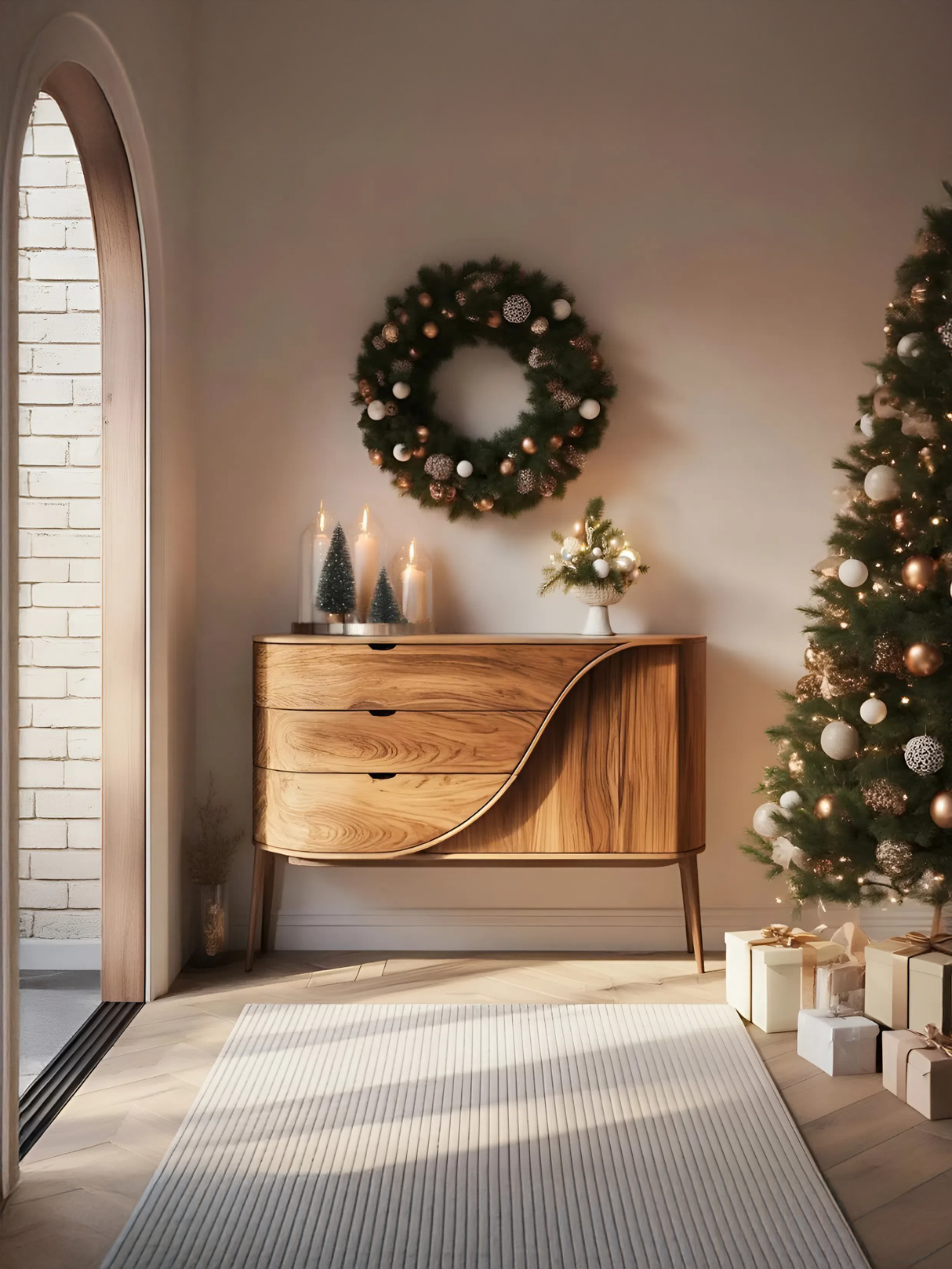 Modern Handcrafted Sideboard For Holiday Home Décor