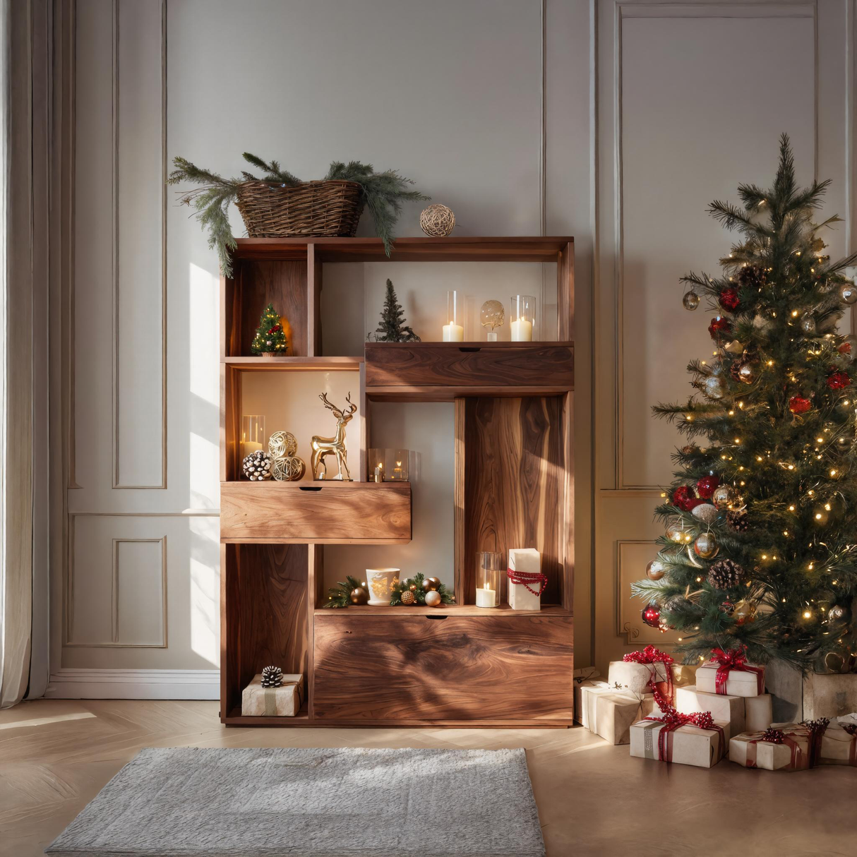Modern Curved Shelf For Holiday Decoration