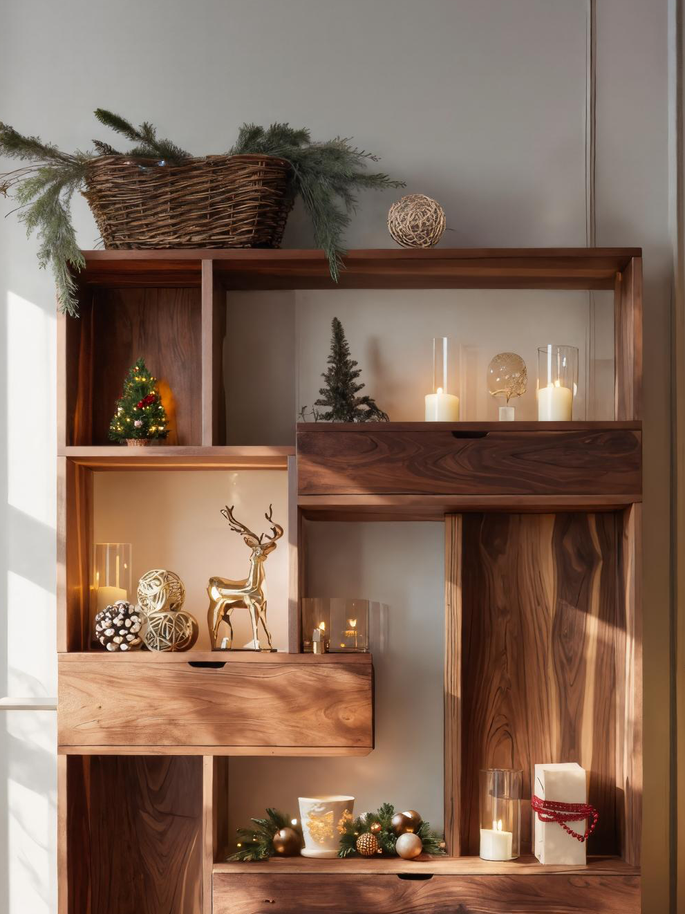 Modern Curved Shelf For Holiday Decoration