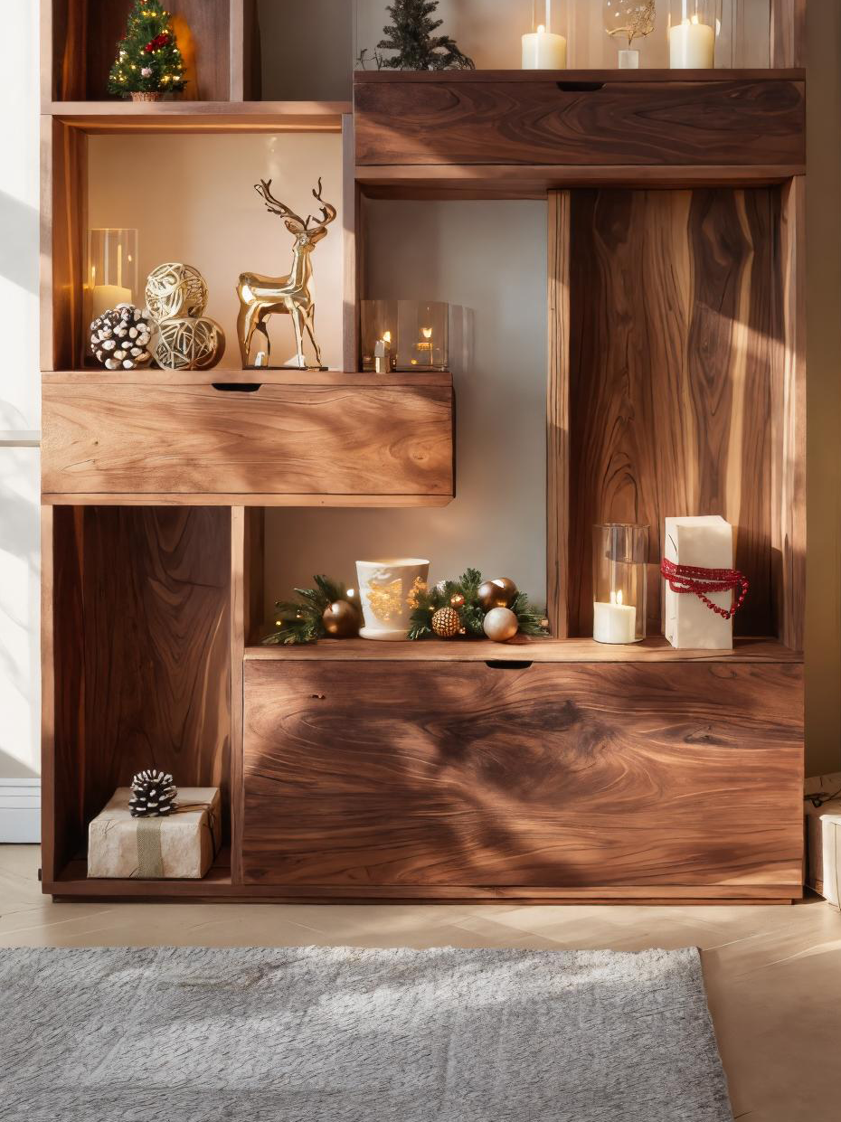 Modern Curved Shelf For Holiday Decoration