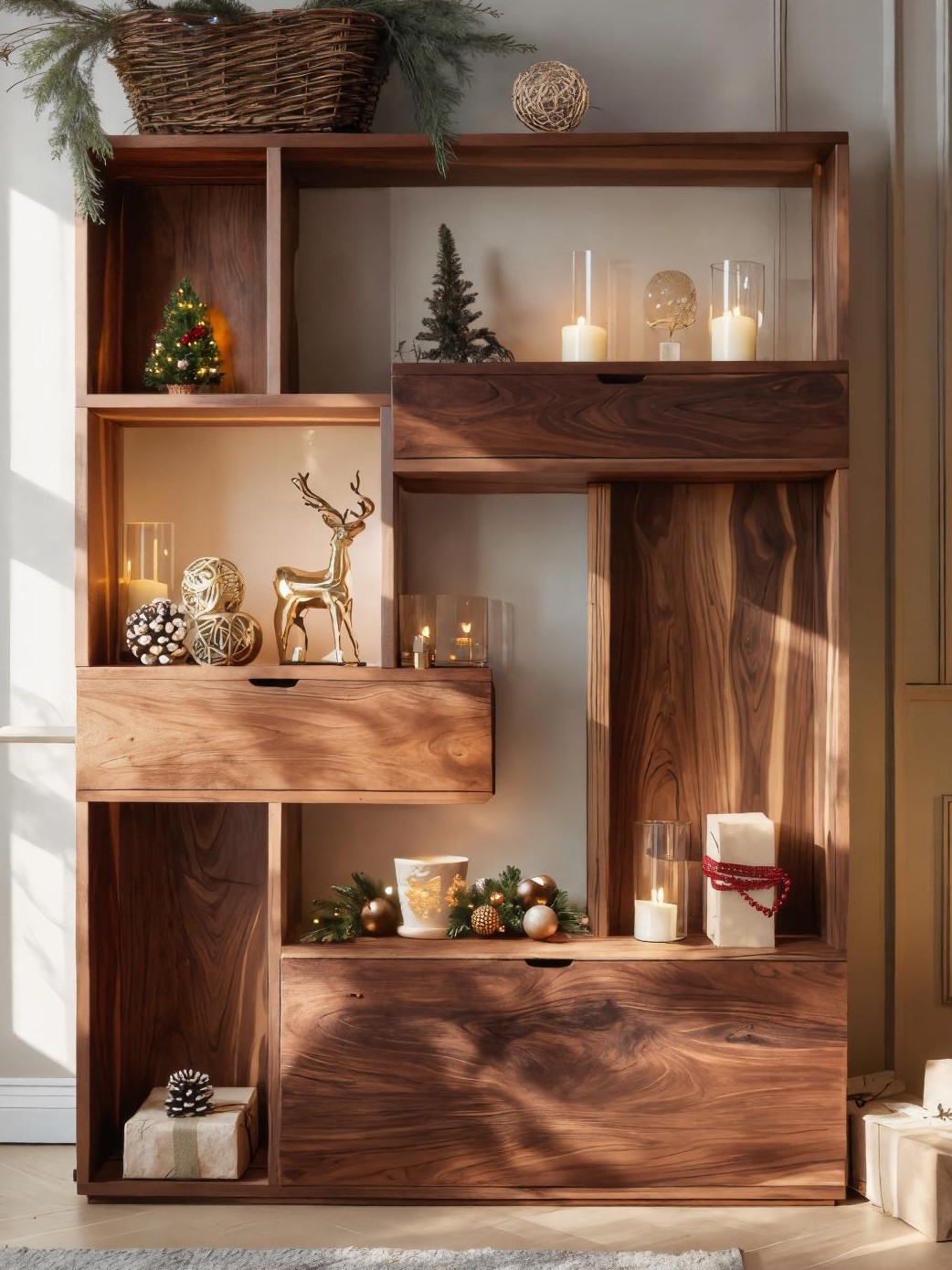 Modern Curved Shelf For Holiday Decoration