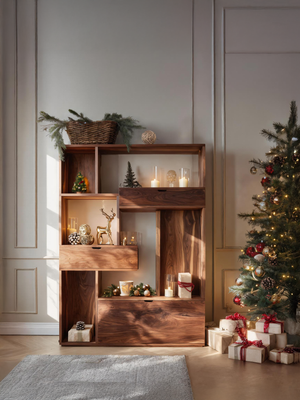 Modern Curved Shelf For Holiday Decoration