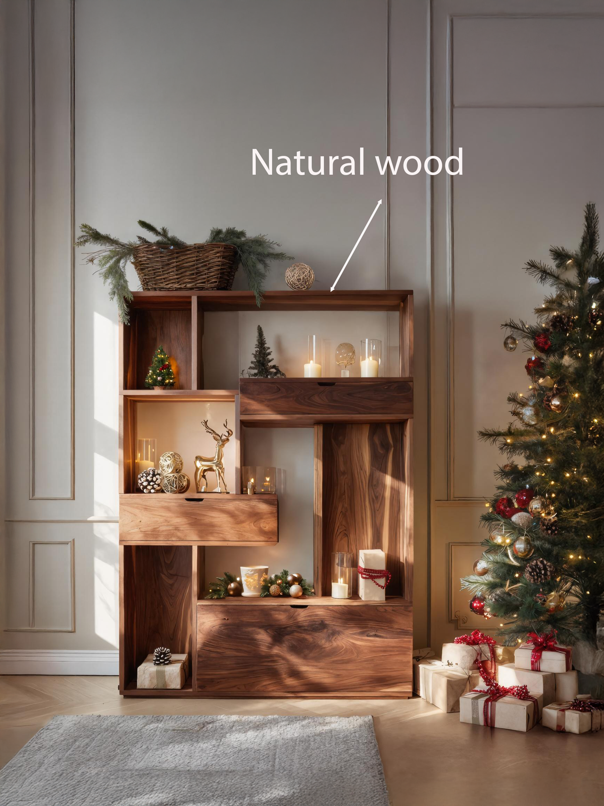 Modern Curved Shelf For Holiday Decoration