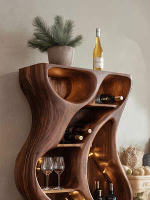 Rustic Handcrafted Wine Rack For Holiday Home Décor