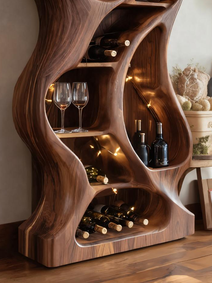 Rustic Handcrafted Wine Rack For Holiday Home Décor
