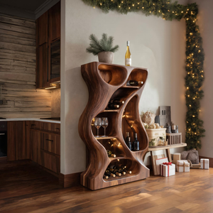 Rustic Handcrafted Wine Rack For Holiday Home Décor