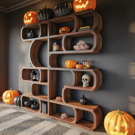 Halloween Wooden Shelf For Living Room Or Entryway