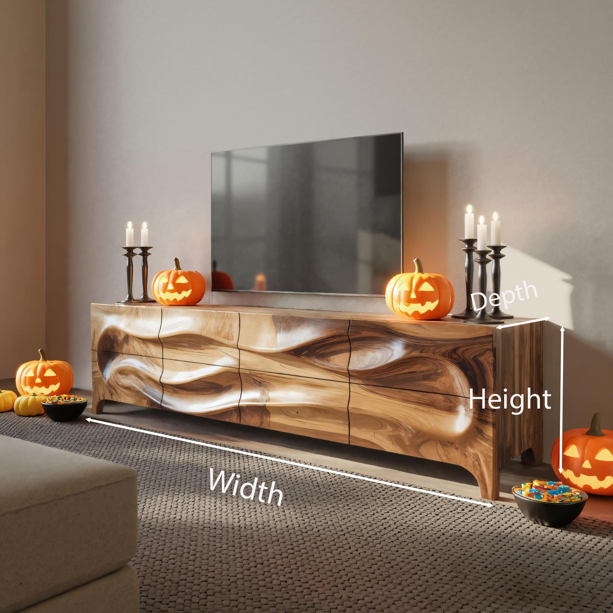 Halloween Wooden TV Cabinet For Living Room Or Entertainment