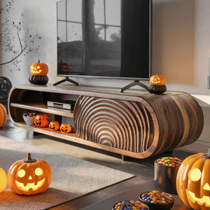 Halloween Wooden TV Cabinet For Living Room Or Seasonal Decor