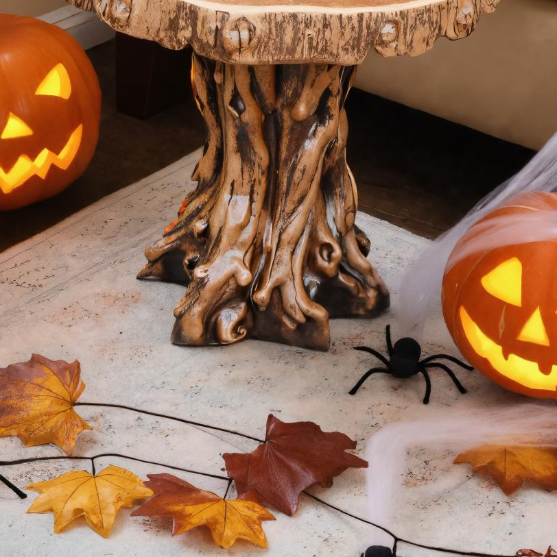 Halloween Rustic Wood Side Table For Living Room Or Fall Decor